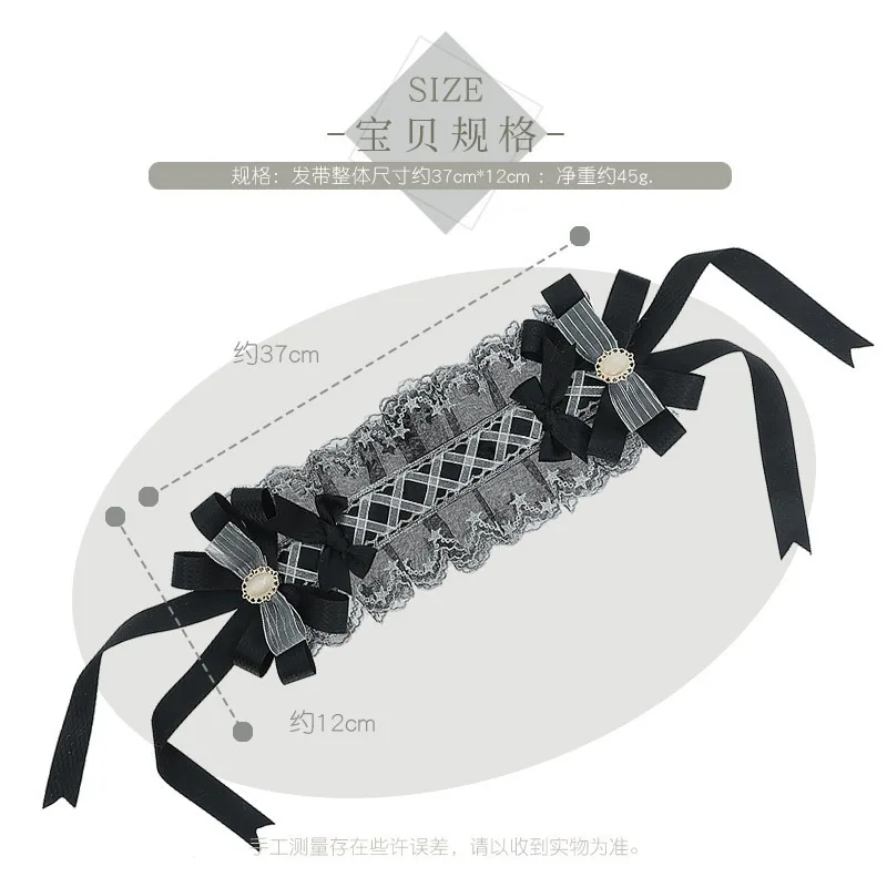 القوطية ارتفع Bowknot الحلو الشعر هوب أنيمي خادمة تأثيري عقال لوليتا الدانتيل زهرة أغطية الرأس ملحق دروبشيبينغ #5