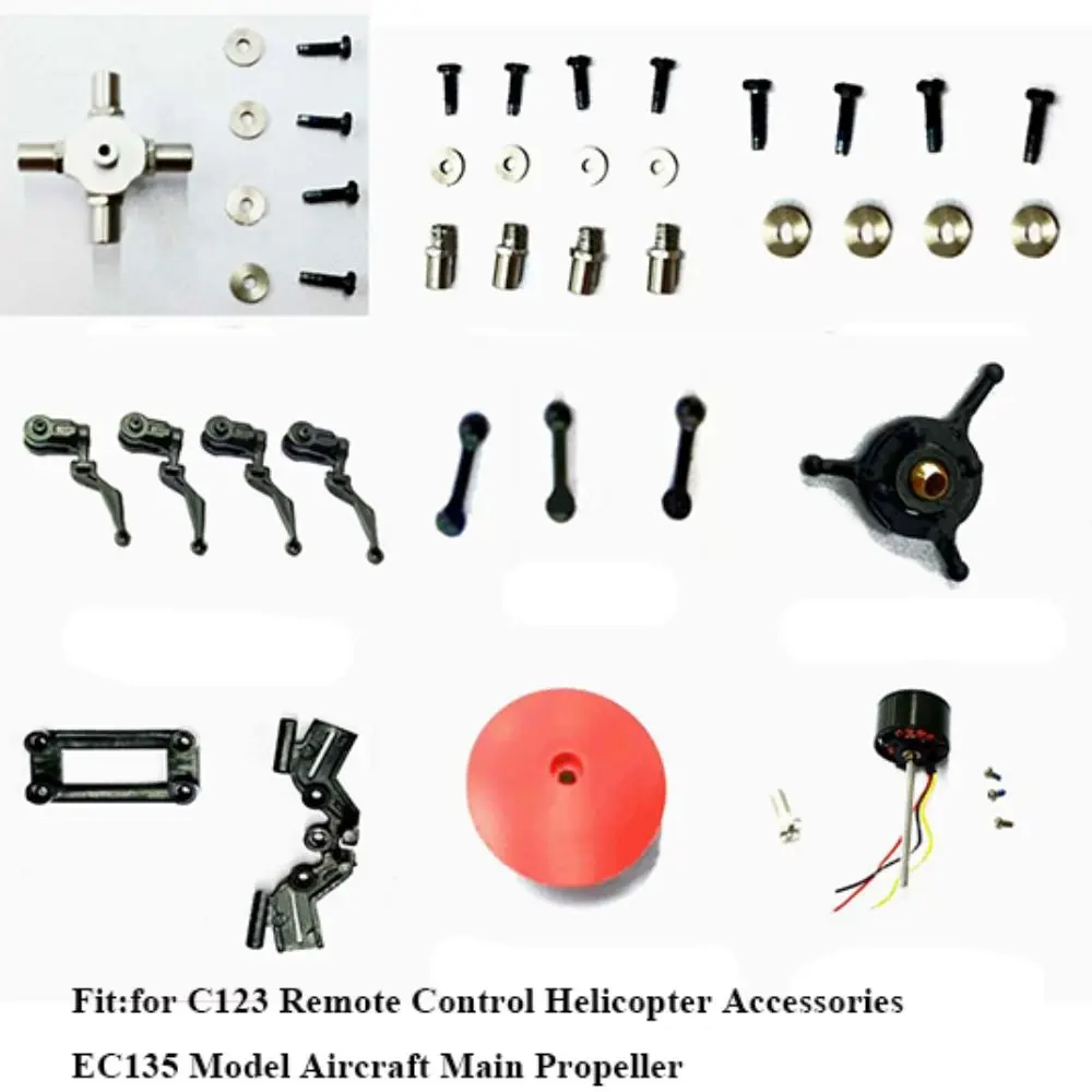 Accessoire d'hélicoptère télécommandé universel, modèle EC135, hélice principale d'avion, moteur de train d'atterrissage noir
