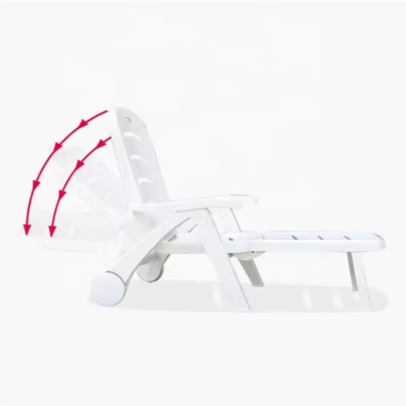

Foldable Outdoor Pool Beach Chair Durable Plastic Lounge Chairs for Swimming Pool