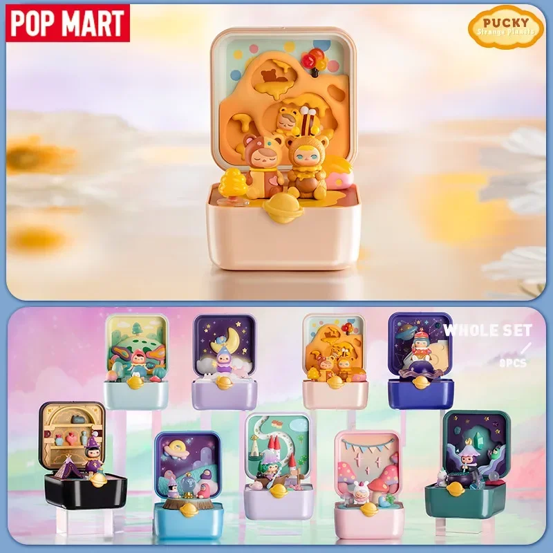 

Pop Mart Pucky Strange Stars Series Набор сцен, слепая коробка, сумка для догадок, украшение для рабочего стола, милая модель, подарок, игрушки для девочек, аниме