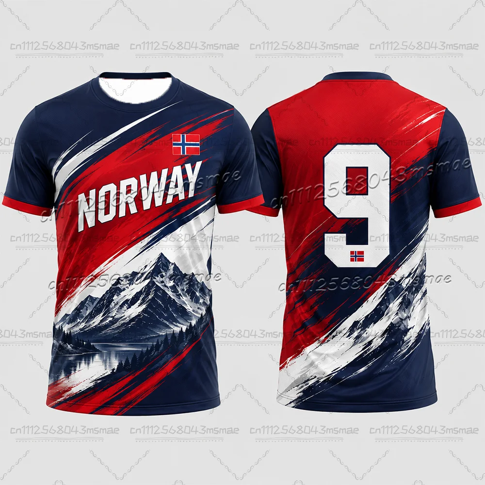 Norway No.9 Viking Culture Football Jersey Quick Drying Breathable O-Neck T-Shirt Sportswear for Adults And Children Fan Gift