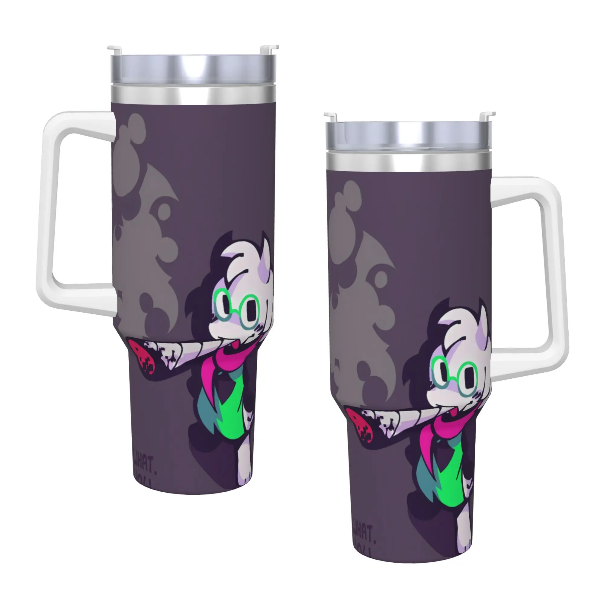 Stainless Steel Tumbler Deltarune Game Car Mugs With Straws  Travel Hot Drinks Water Bottle Keep Heat Large Capacity Thermal Mug
