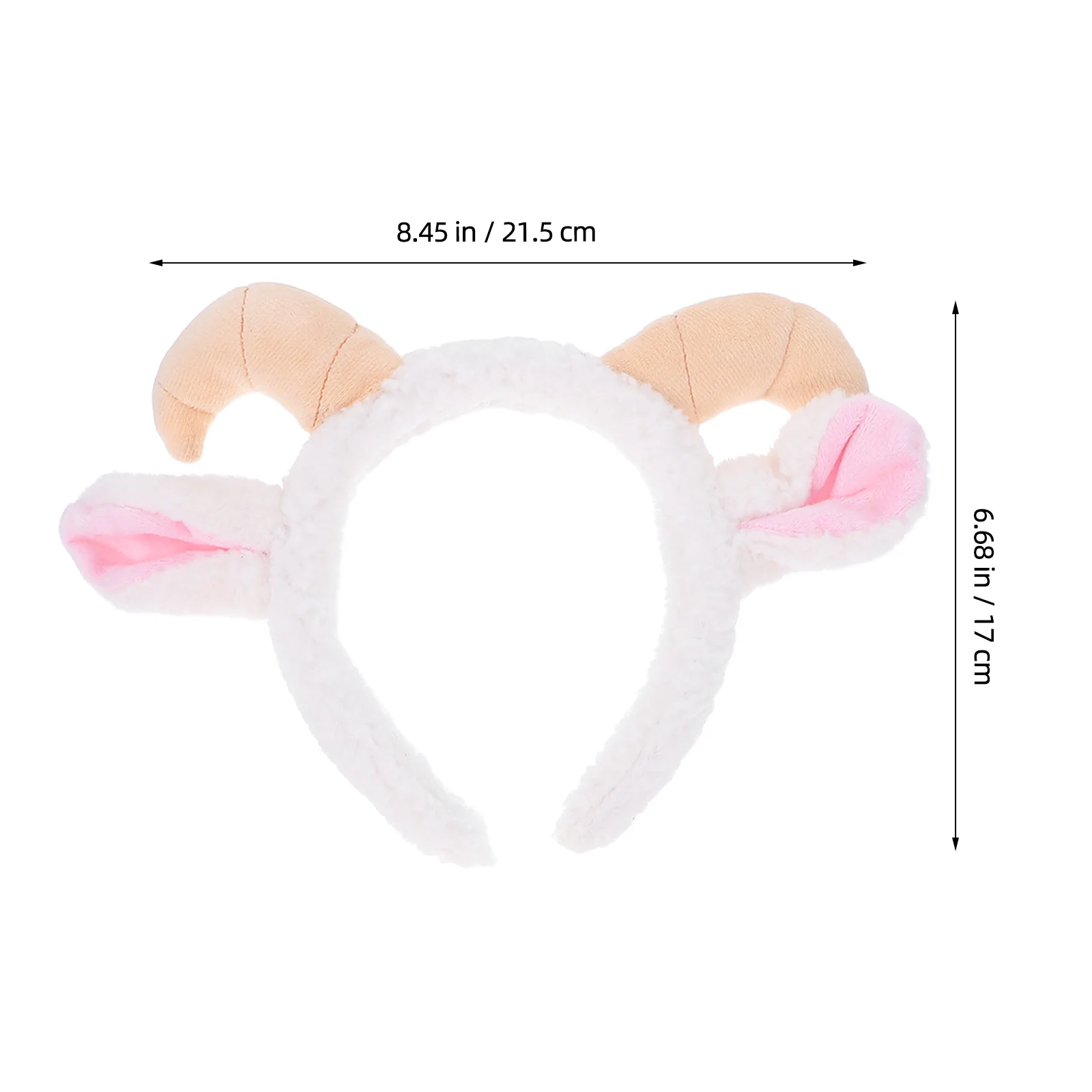 1Set Kostuum Set Witte Geit Oren Hoofdband Clip Staart Gebogen Hoorns Lam Gezicht Stuk voor Halloween Dress Up School spelen