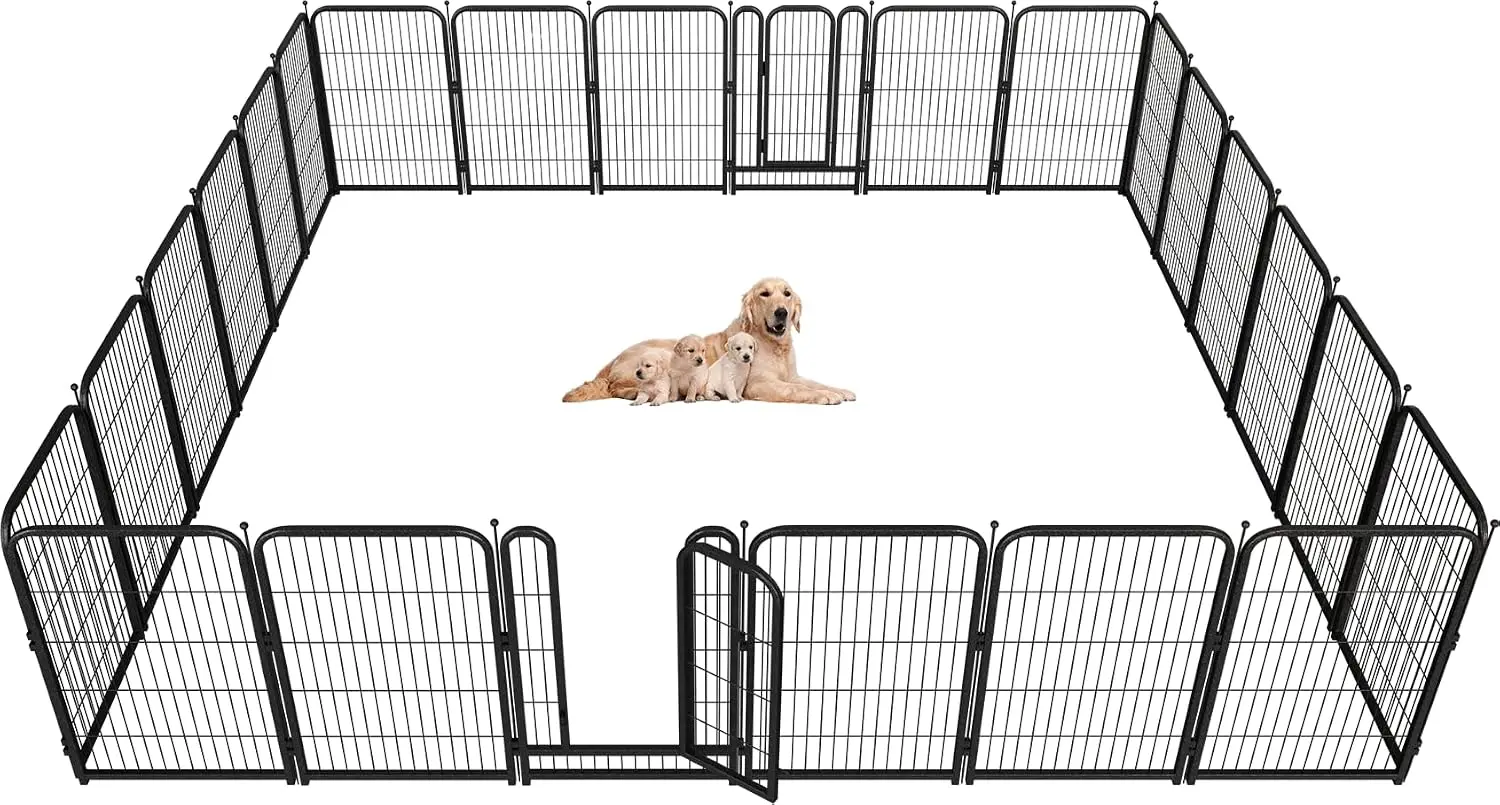 Metal Dog Playpen 40in 24 Panels Heavy Duty Pet Fence Indoor Outdoor Exercise Pen, Customized