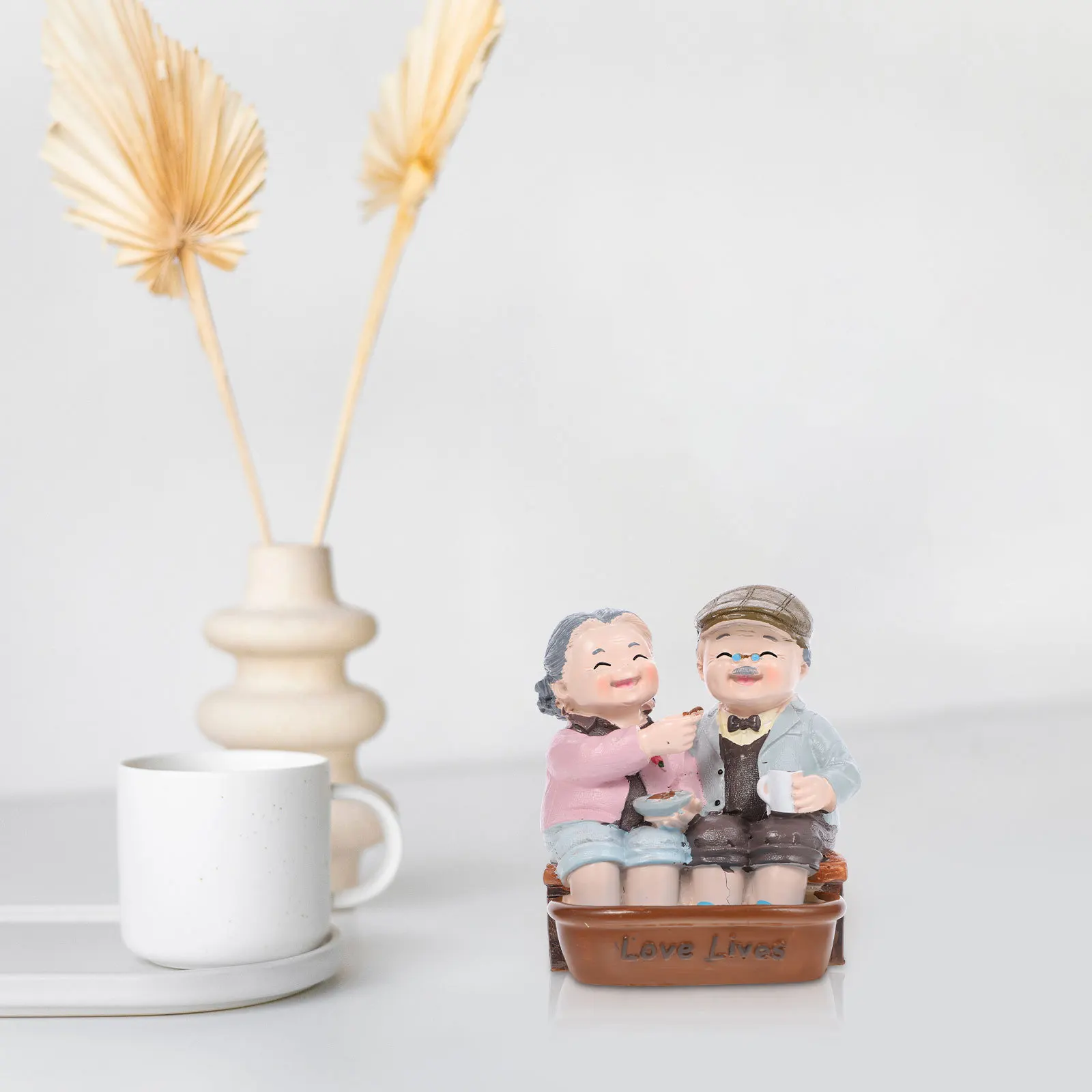 

1pc Grandparents Birthday Cake Decor Decoration Mini Statue Set Cake Topper Baking Ornament Grandpa Grandma
