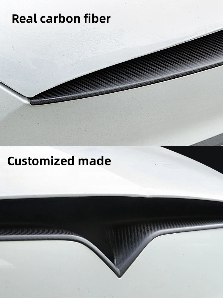 Per Tesla Model X 2023 Dry Carbon Fiber griglia anteriore Trim Strip Sticker accessori per lo stampaggio esterno automatico