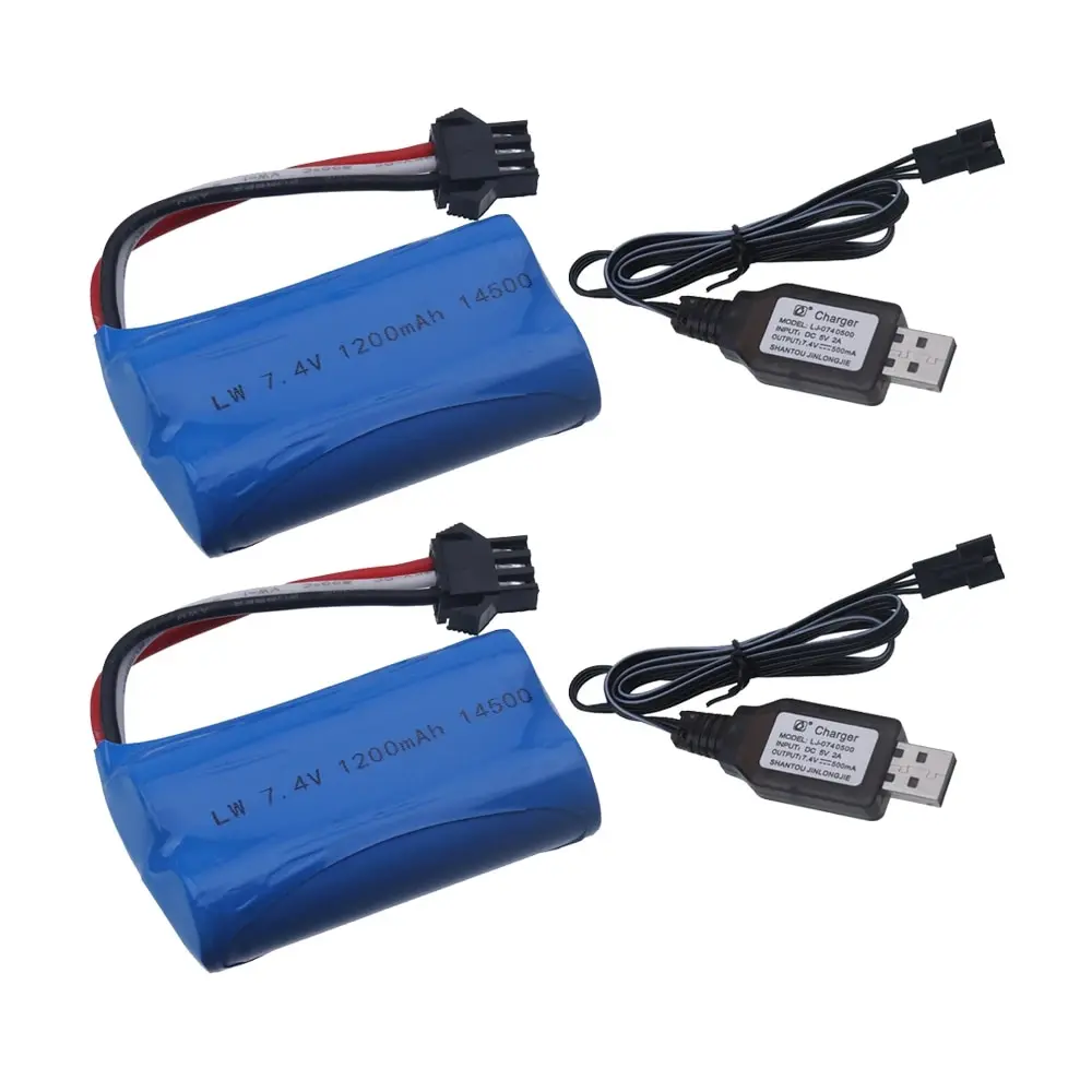 SM-3P 7.4V 1200Mah Li-Ion Batterij 14500/Usb Voor Elektrisch Speelgoed Water Kogel Pistool 7.4V 2S Batterij Voor Rc Speelgoed Auto 'S Tanks Robots