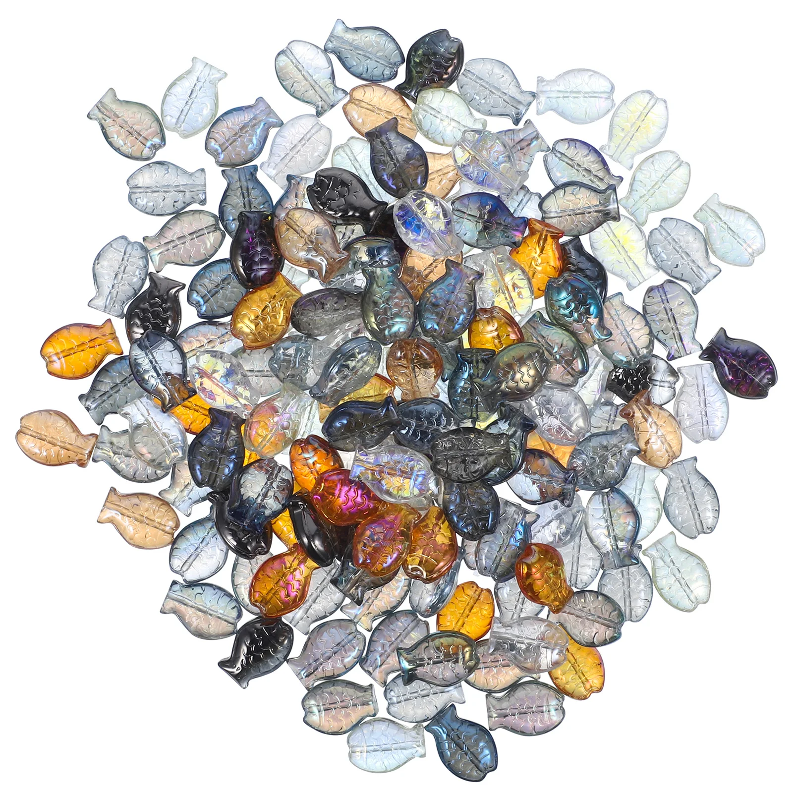 

150 Pcs Colored Small Fish Pendant Beads for Jewellery Making Beer