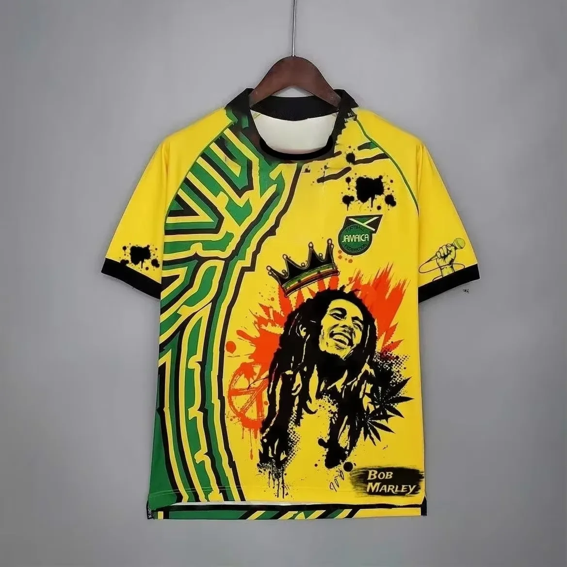 

Bob Marley Special Edition Jersey Graffiti Men T-Shirt Summer Men Child Jamaica Tops Tees Football Sports Commemorative Camiseta