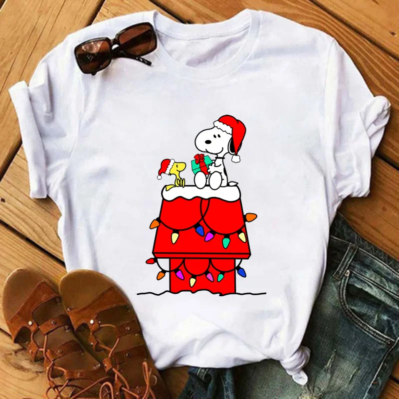 Merry Christmas Snoopy Cute Dog Santa Patches for Clothes Heat Transfer Thermal Stickers DIY T shirt Iron on for Women Appliqued