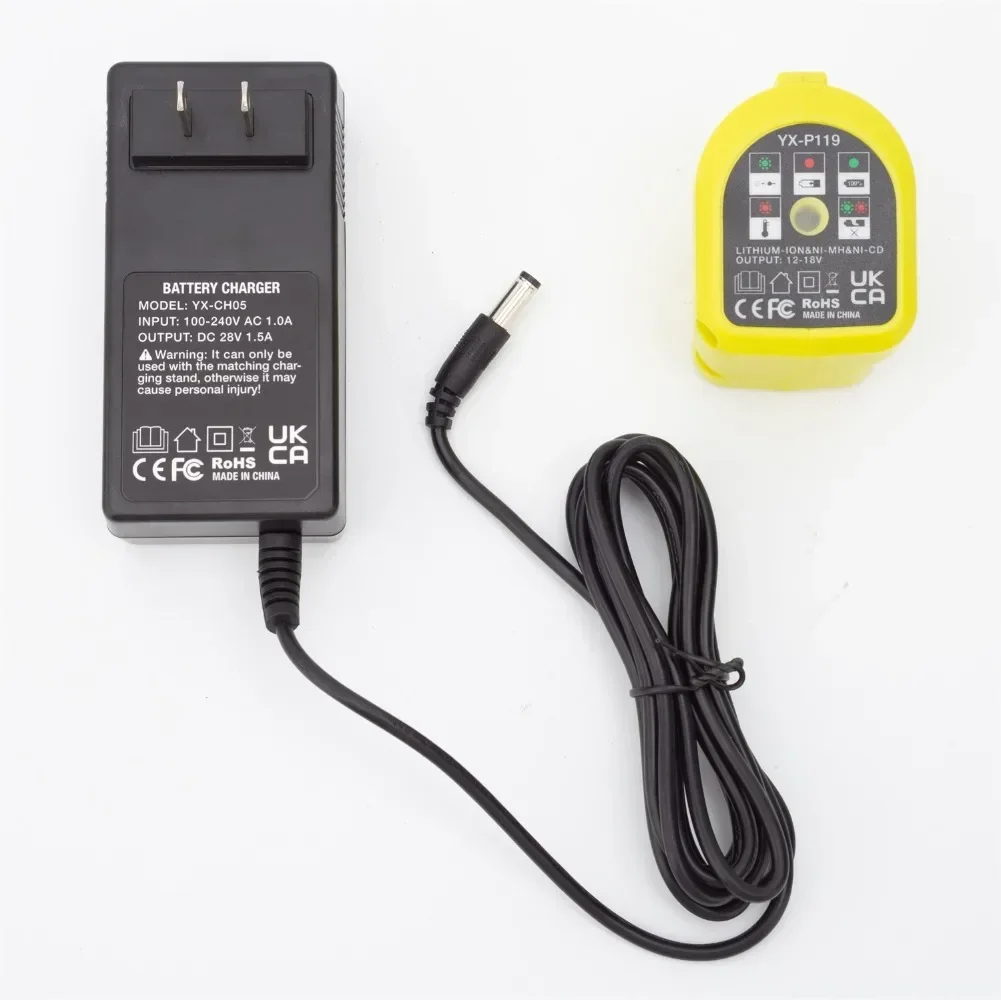 Split type lithium battery charger For Ryobi ONE+18/20V Lithium Ion Input 100-240V, output 28V/1.5A (Batteries not included）