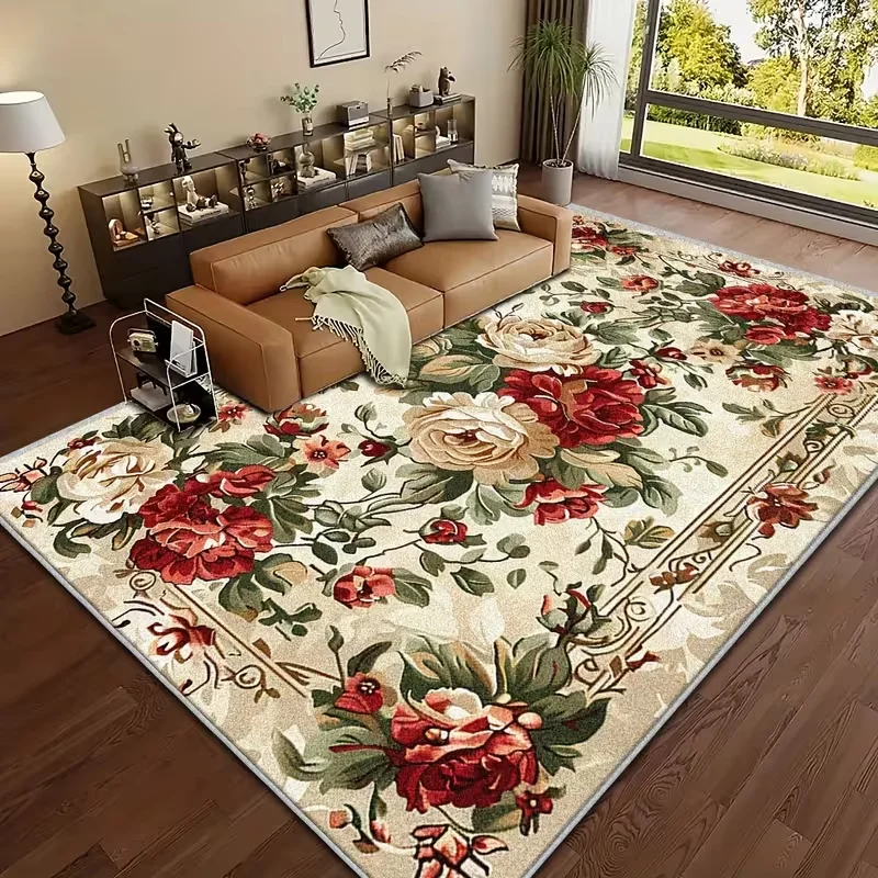 Commercial Printing Supplies Usa - Persian Style Floral Printed Carpet Rose