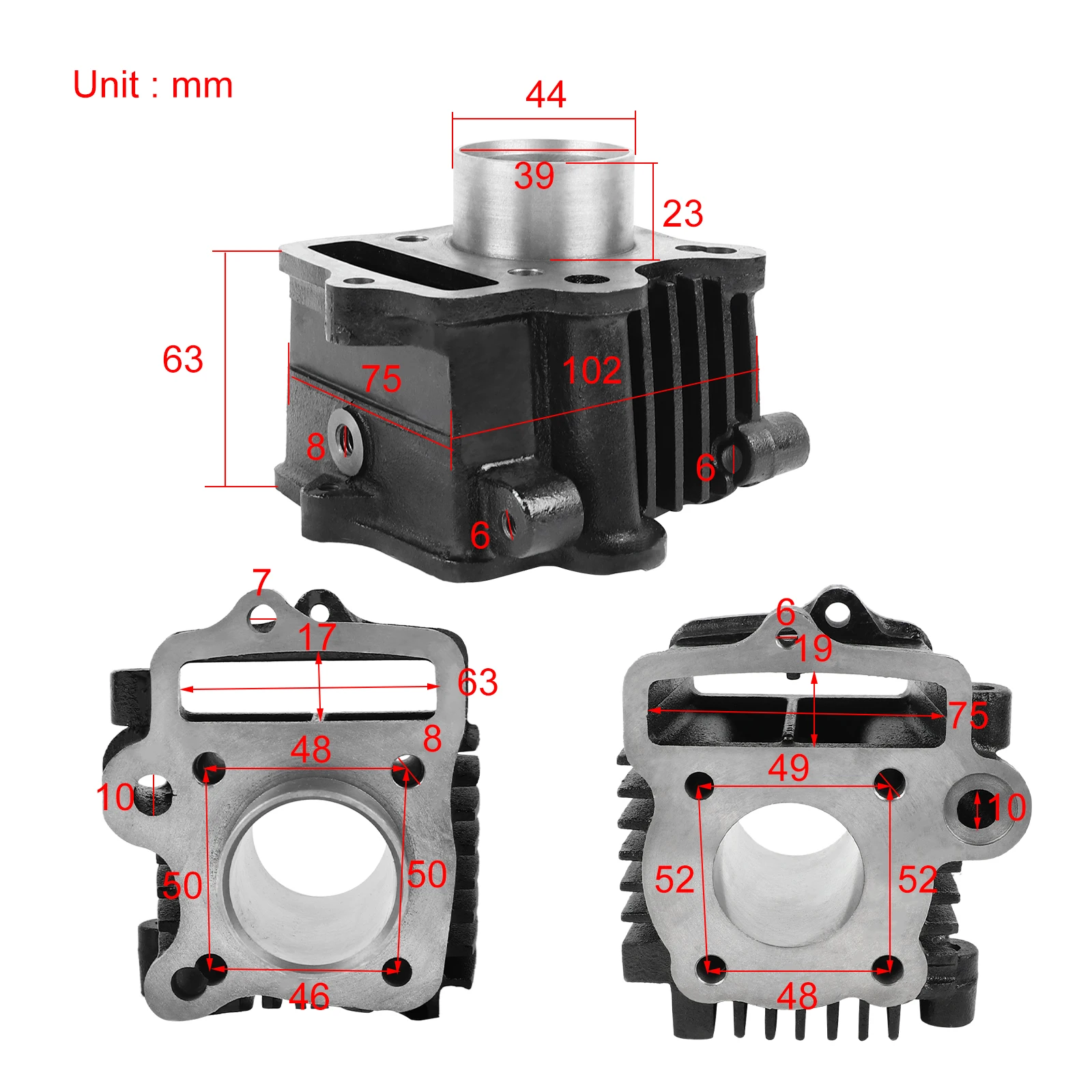 Cylinder Piston Assembly Kit for Honda Z50 Z50A Z50R XR50R CRF50F 50CC Dirt Bike Pit Bike