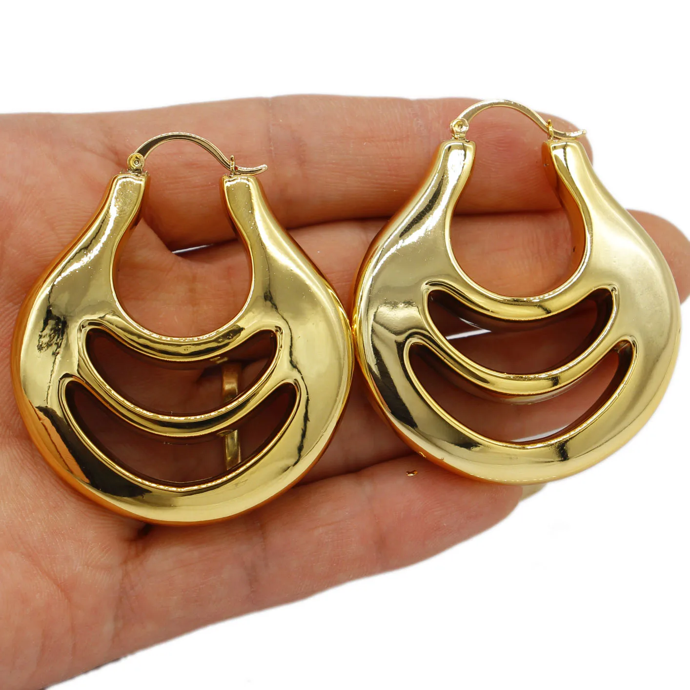 Adixyn Hopp Earring for Women Gold Color Earrings Jewelry African/Nigeria Party Gifts Light Weight  N03019