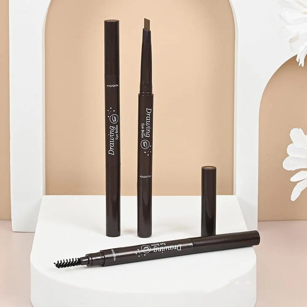 Matita per sopracciglia rotante a doppia testa a 6 colori matita per pennelli naturali blooming Beauty Brow con Waterproof Lasting No Makeup B0X7