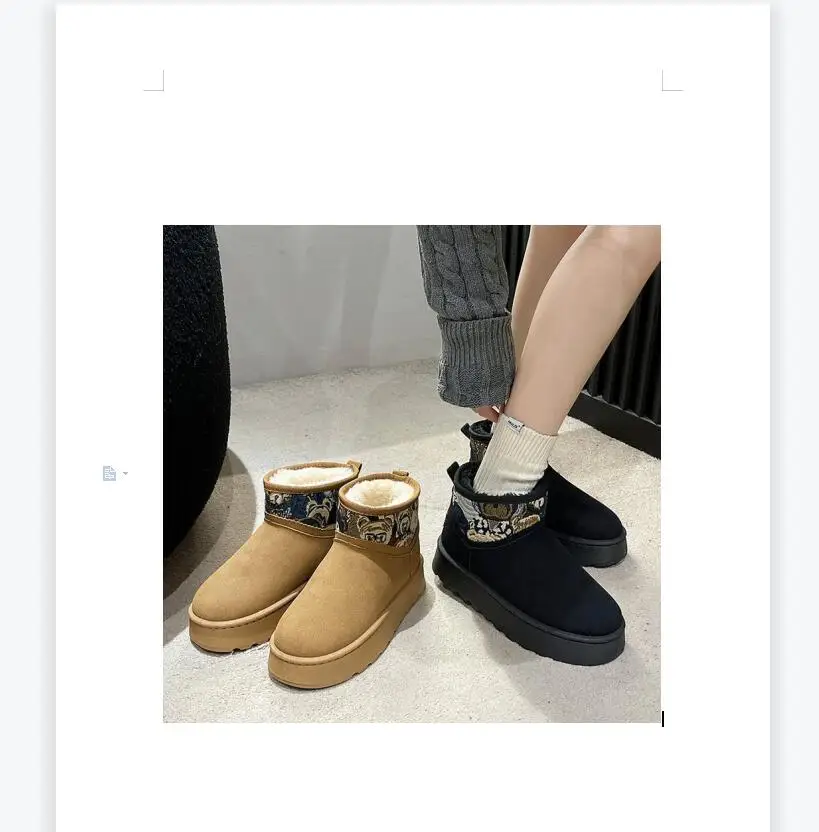 

Snow boots, women's winter fur integrated new plush and thick cotton shoes, fashionable and warm short cotton boots