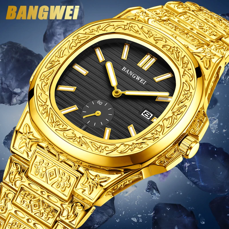 

Новые роскошные мужские часы BANGWEI 2026: модные повседневные кварцевые наручные часы LIGE с водонепроницаемым стальным ремешком. Подарок для мужчин.