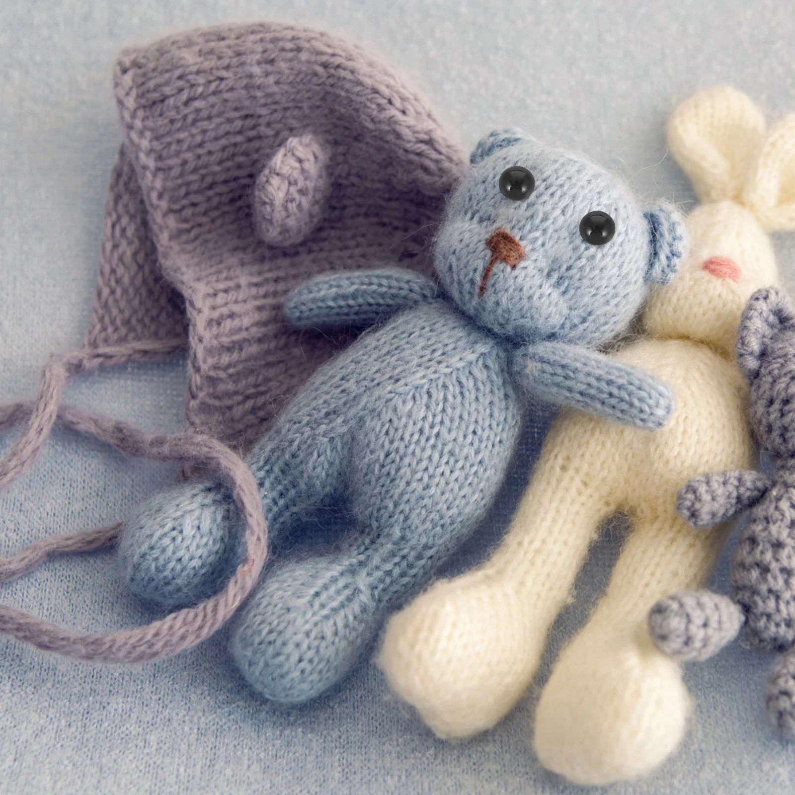 ตาปลอมสีดำทรงกลมก้นแบน 400 ชิ้น สำหรับงานถักโครเชต์ ตุ๊กตา งานฝีมือ DIY อุปกรณ์ตกแต่ง ปลอดภัยสำหรับเด็ก