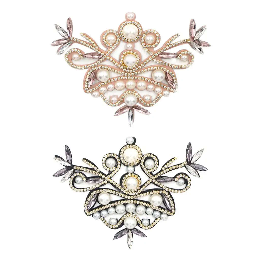 

Diamante Flower High Heel Shoe Clips Charms Decor Faux Pearl Shoes Buckle