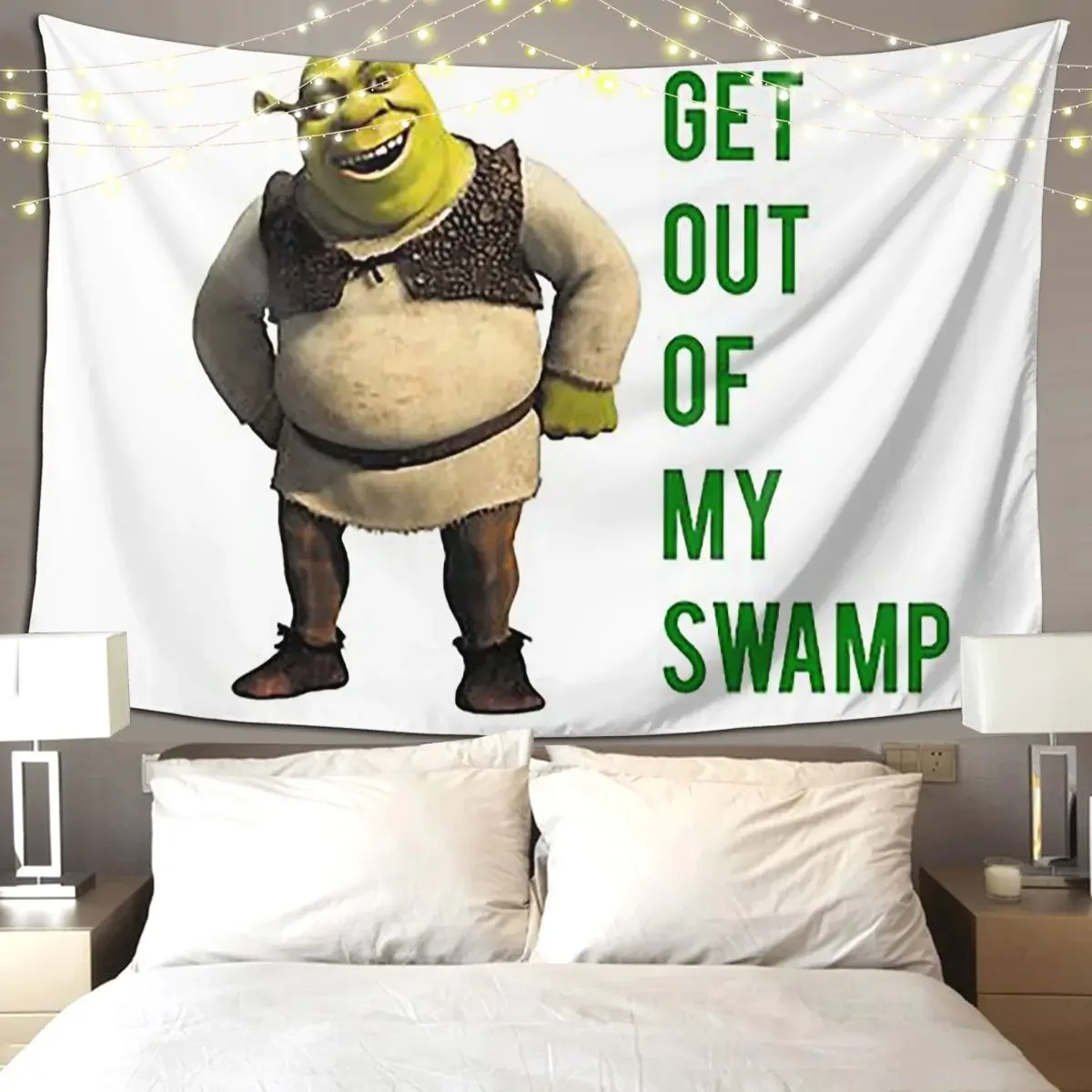 Get Out Of My Swamp Tapestry Art Wall Hanging Aesthetic Home Decor Tapestries for Living Room Bedroom Dorm Room