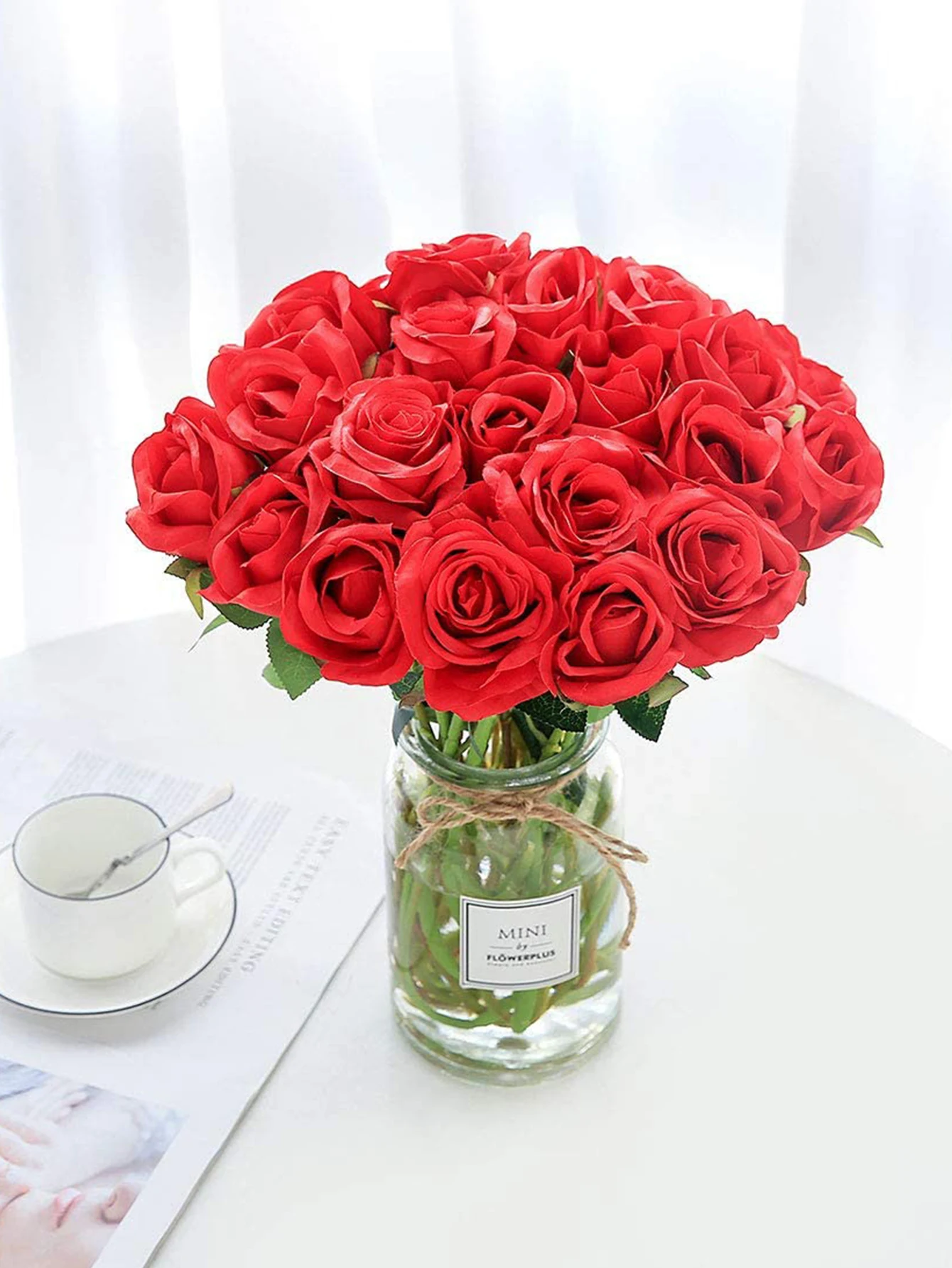 50 Stück Künstliche Blumen Seidenrosen Festival Heimdekoration Hochzeitskranz Brautstrauß Outdoor Garten DIY Geschenke Bogenbox – Detail 5