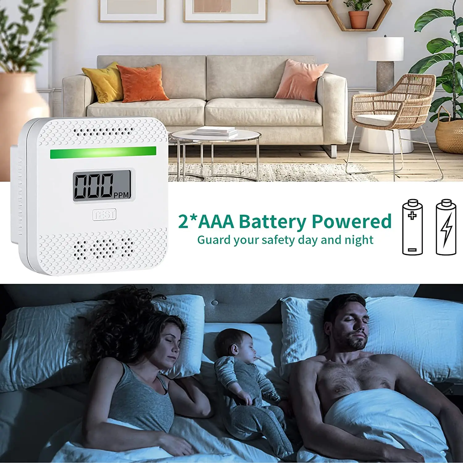 SUMRING Mini Portable CO Leak Detector Home Cars Carbon Monoxide Alarm Wireless Standalone Gas Leak Detector