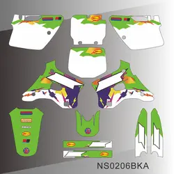 For KAWASAKI KX 125 KX 250 1994 1995 1996 1997 1998 Full Graphics Decals Stickers Motorcycle Background Custom NS0206BKA