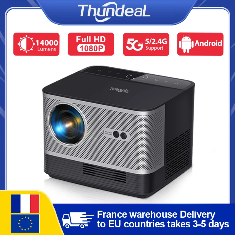 ThundeaL TDA5 FHD Portable Projector Full HD 1080P 4K WiFi Android Mini Projector IOS Mobile Phone TDA5W Beamer Video Projecteur