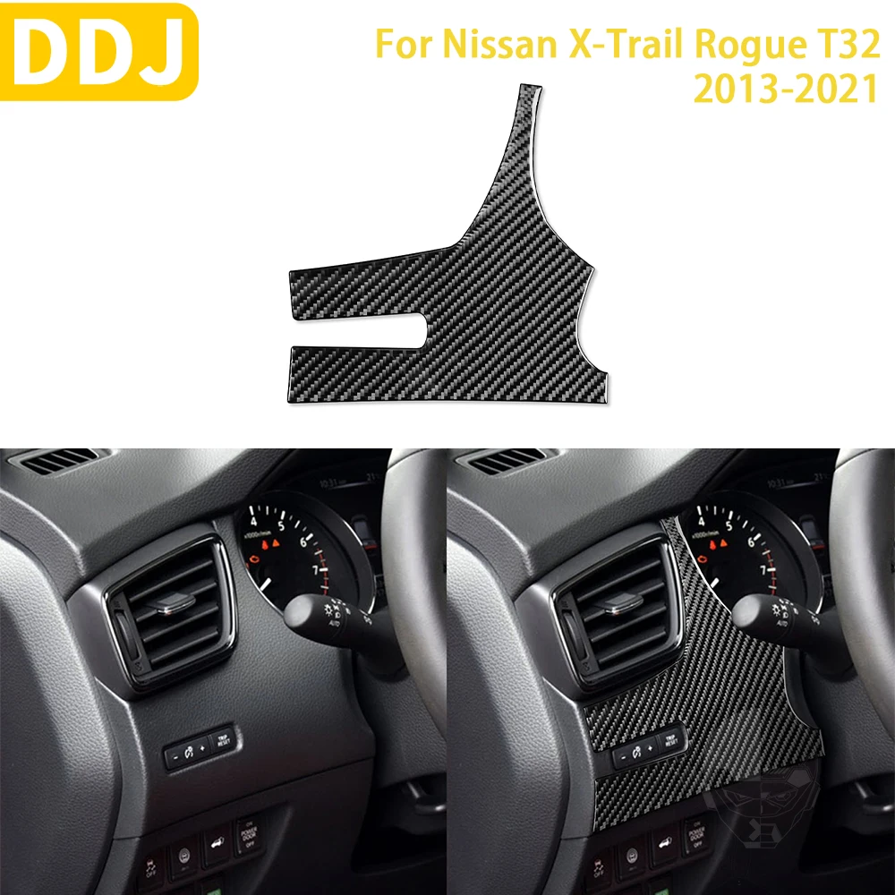 

For Nissan X-Trail Rogue T32 2013-2021 Accessories Carbon Fiber Interior Car Headlight Switch Panel Trim Sticker Decoration