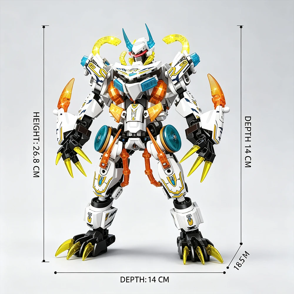 2‑in‑1 Transformable Beast Mecha Building Blocks Set for Adults, Dual Mode Robot & Wild Beast Form, DIY Assembly Model Kit, Coll