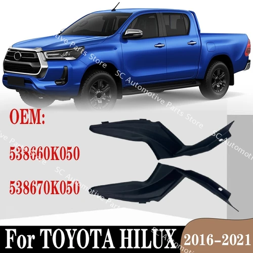 Imagen 1 del producto 1 unidad para Toyota HILUX 2016 2017 2018 2019 2020 2021 envoltura de parabrisas embellecedor de esquina parabrisas delantero 538660K050 538670K050