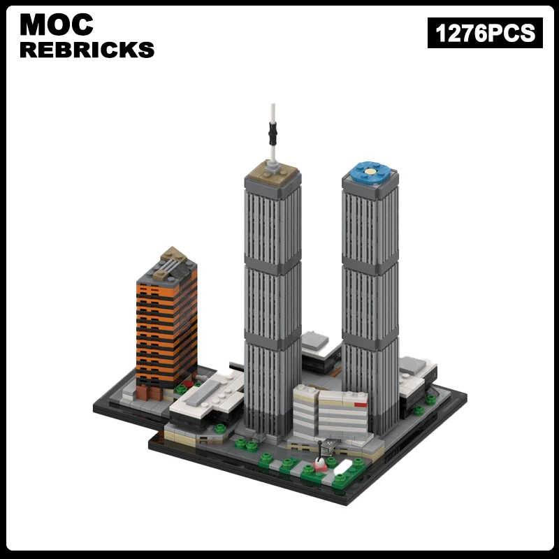 

MOC Modern Urban Science and Technology Building DIY Building Blocks Trade Center Creative ideas Children Toy Birthday Gift