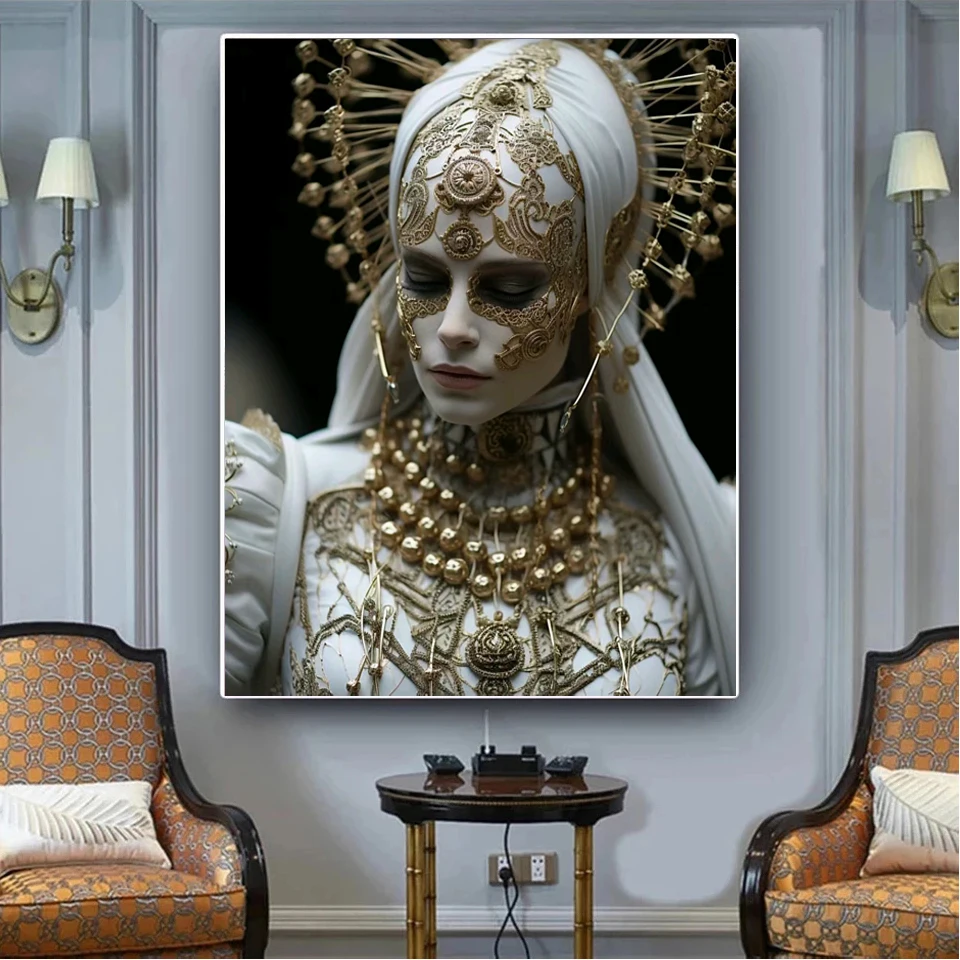 Visual Arts DIY Diamond Painting New Arrival Masked Woman Full Square  5D Diamond Mosaic Cross Stitch Embroidery For Home Decor