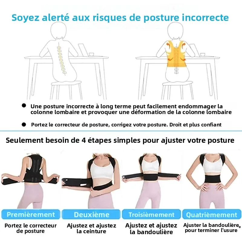 1 шт. регулируемый корректор осанки спины с дышащими ремнями для поддержки плеч и талии для мальчиков и девочек, чтобы облегчить боль в спине