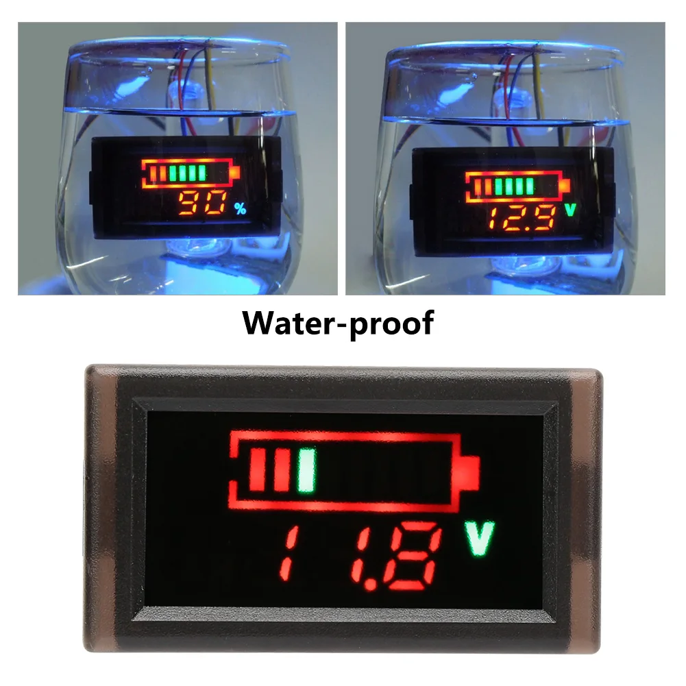 Battery Indicator YB28VE W Water proof Electrical Car Digital Display Battery Indicator Voltmeter Electric Car Battery Indicator