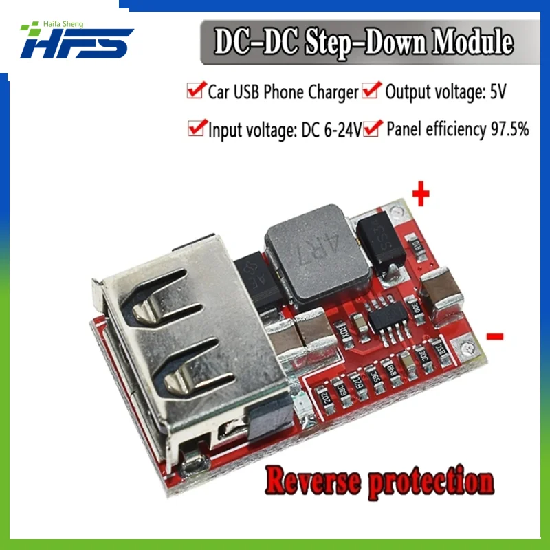 

6-24V 24V 12V to 5V USB Step Down Module DC-DC Converter Phone Charger Car Power Supply Module Efficiency 97.5% Buck Module