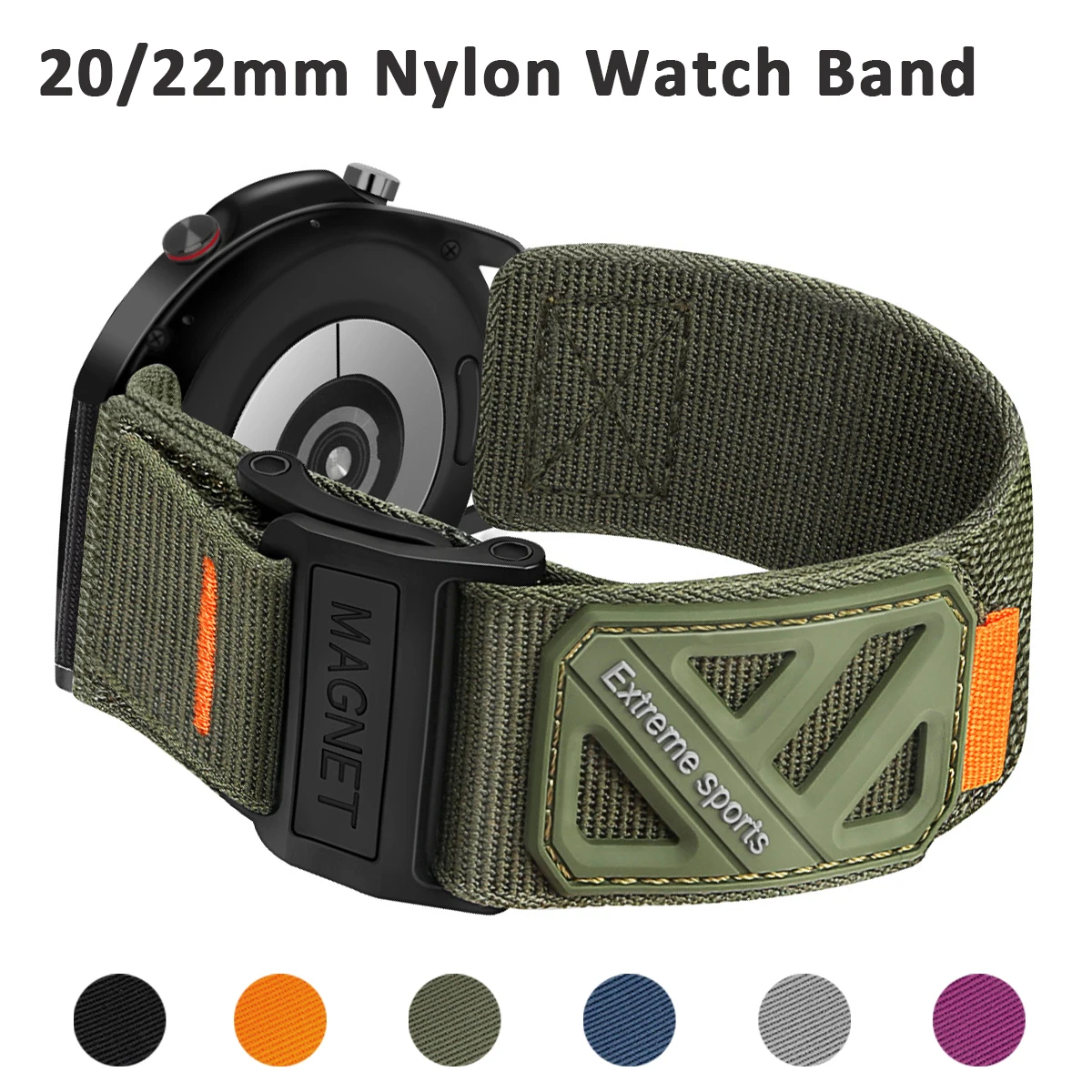 22mm 20mm Magnetverschluss Nylonarmband für Samsung Galaxy Watch 7 6 5 4 40/44mm 6 Classic 43 47mm Armband für Huawei GT6 5 4Pro