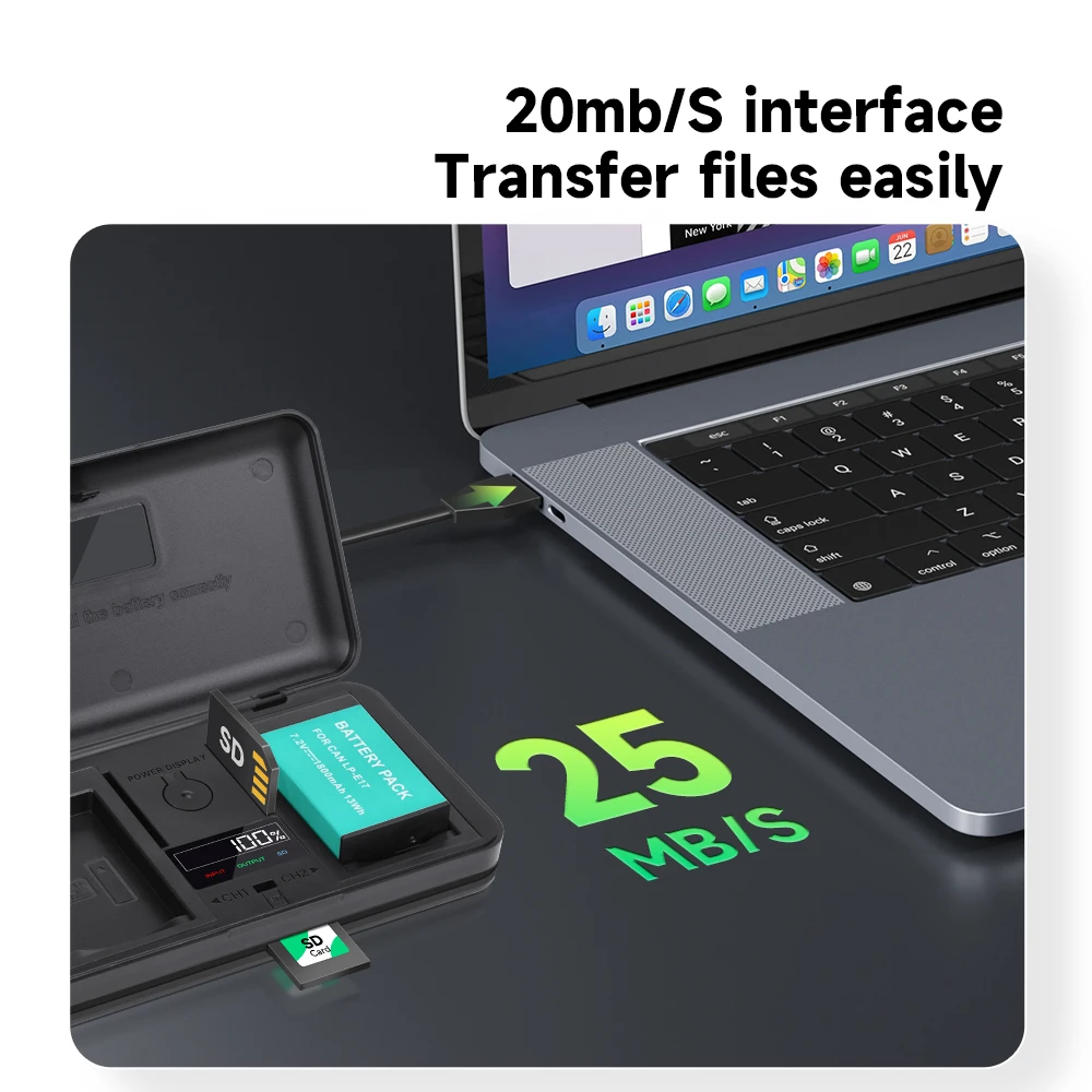 LPE17 LP E17 LP-E17 Camera Battery+Storage Box LCD Dual Charger for Canon EOS 200D M3 M6 750D 760D T6i T6s 800D 8000D Kiss X8i