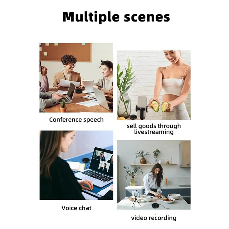 Video Conference USB Microphone,Omnidirectional Condenser Mic For PC Laptop Online Meeting Skype Recording,Chating,Zoom