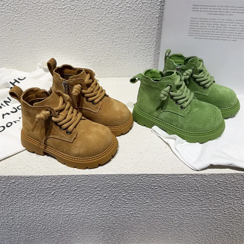 

Toddler Ankle Boots 2025 Autumn Winter Girls Soft-sole Non-slip Zipper Short Boots Kids Retro Platform Fashion Princess Boots
