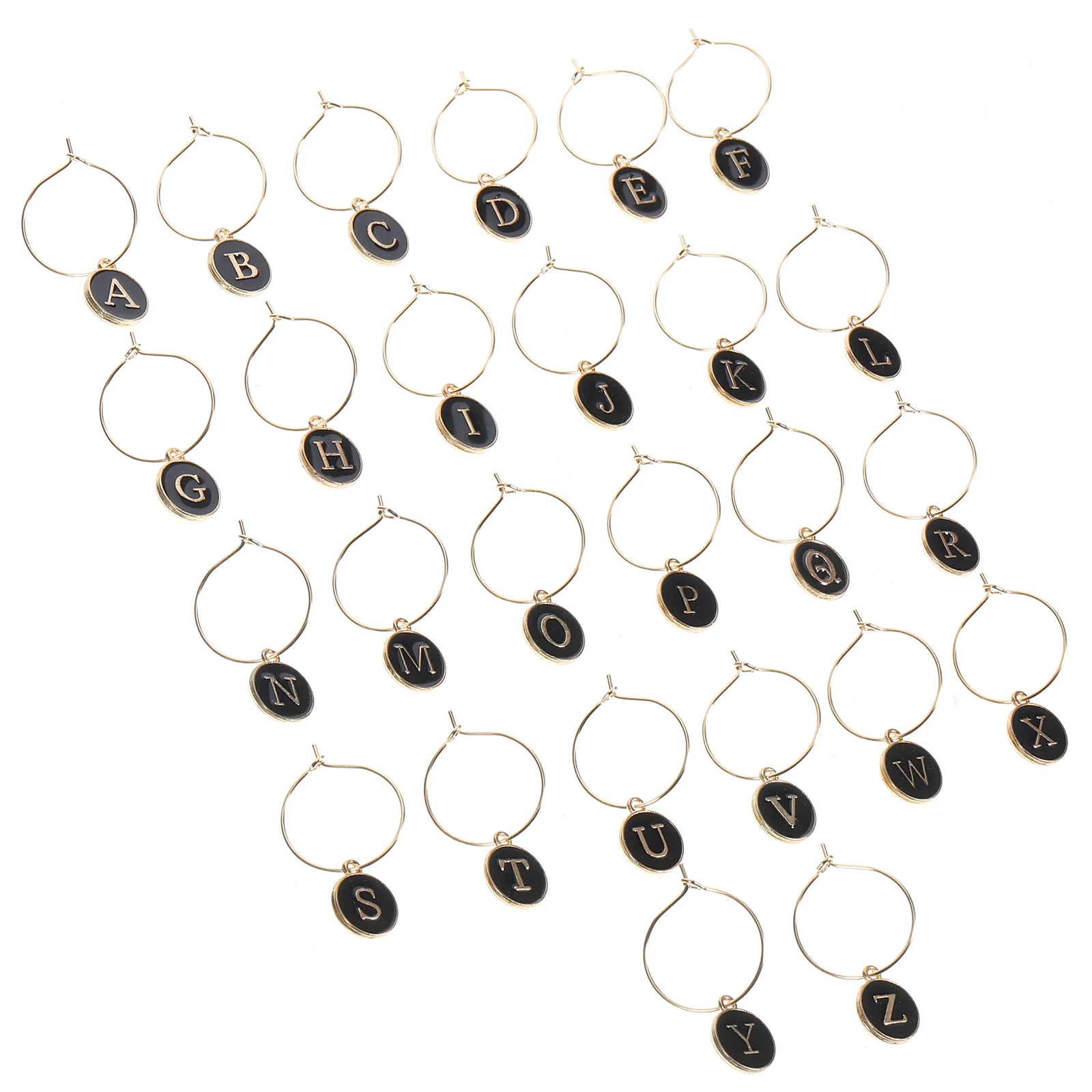 

26 Pcs Pendant Necklace Extension Chain Letter Charms Drink Markers Delicate Cup Glass Tag