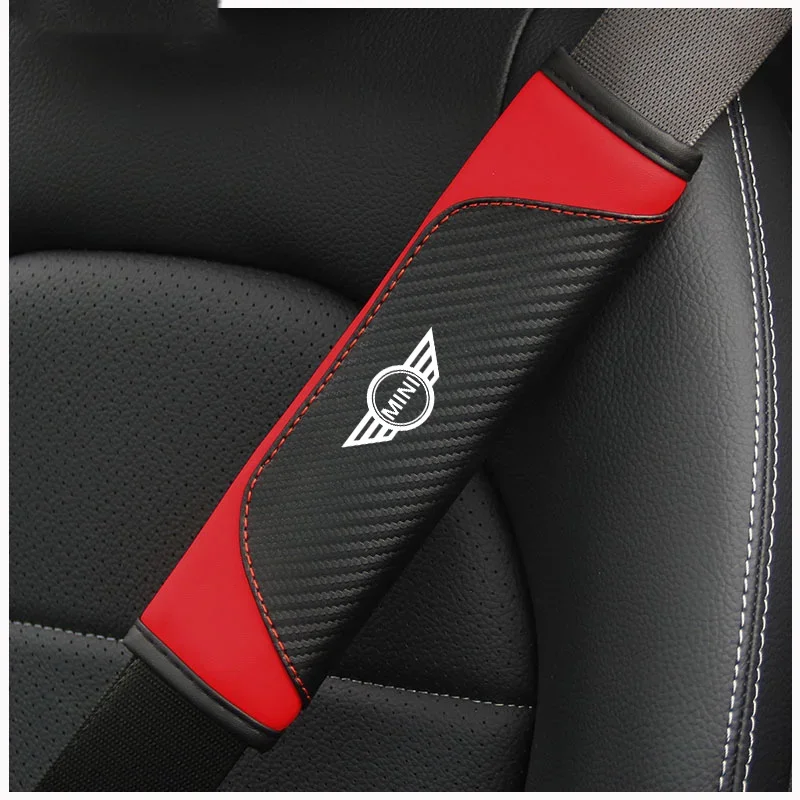 2pcs Car Seat Belt Cover Shoulder Protector Cushion Pad For Mini Cooper JCW R50 R52 R53 R56 R57 R58 R60 MINI CLUBMAN COUNTRYMAN