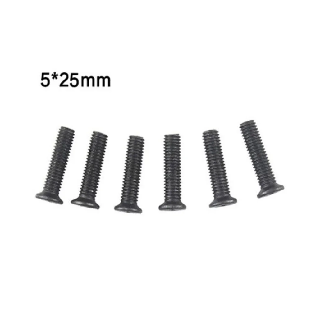 Parafuso de Fixação de Rosca Esquerda para Broca UNF, Adaptador Chuck Shank, Flat escareado, Acessórios para Ferramentas Elétricas, M5, M6, 25mm, 6 Pcs