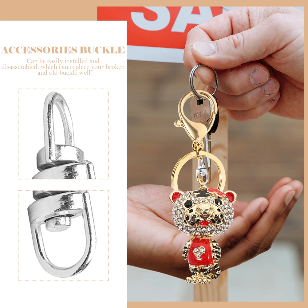 

100 Pcs Rotating Key Chain Connection Ring Swivel Clasps Snap Hooks Zinc Alloy Clip