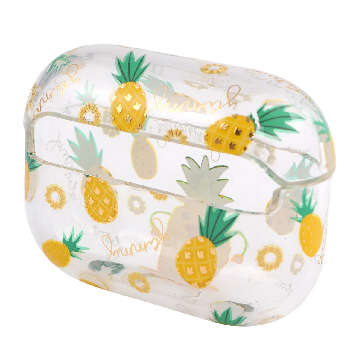 

Прозрачный защитный чехол с узором в виде ананаса, прочный жесткий чехол с возможностью зарядки, чехол для полной защиты, сумка для наушников