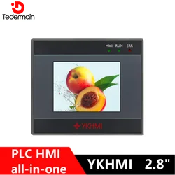 YKHMI PLC HMI 올인원 통합 2.8 인치 프로그래밍 가능 로직 컨트롤러, 터치 스크린 내장, 아날로그 신호 입력 및 출력