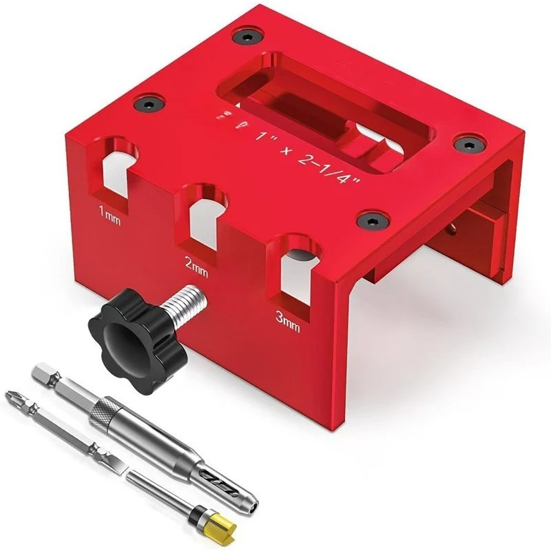 Door Latch Keyhole Mortising Tool Kit, New Installation Jig for 1-3/8