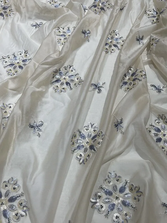 

Niche Designer Tailor Haze Blue Baoxiang Woman's Ornament Han Clothing Cheongsam Fabric Light Khaki Satin Mercerized