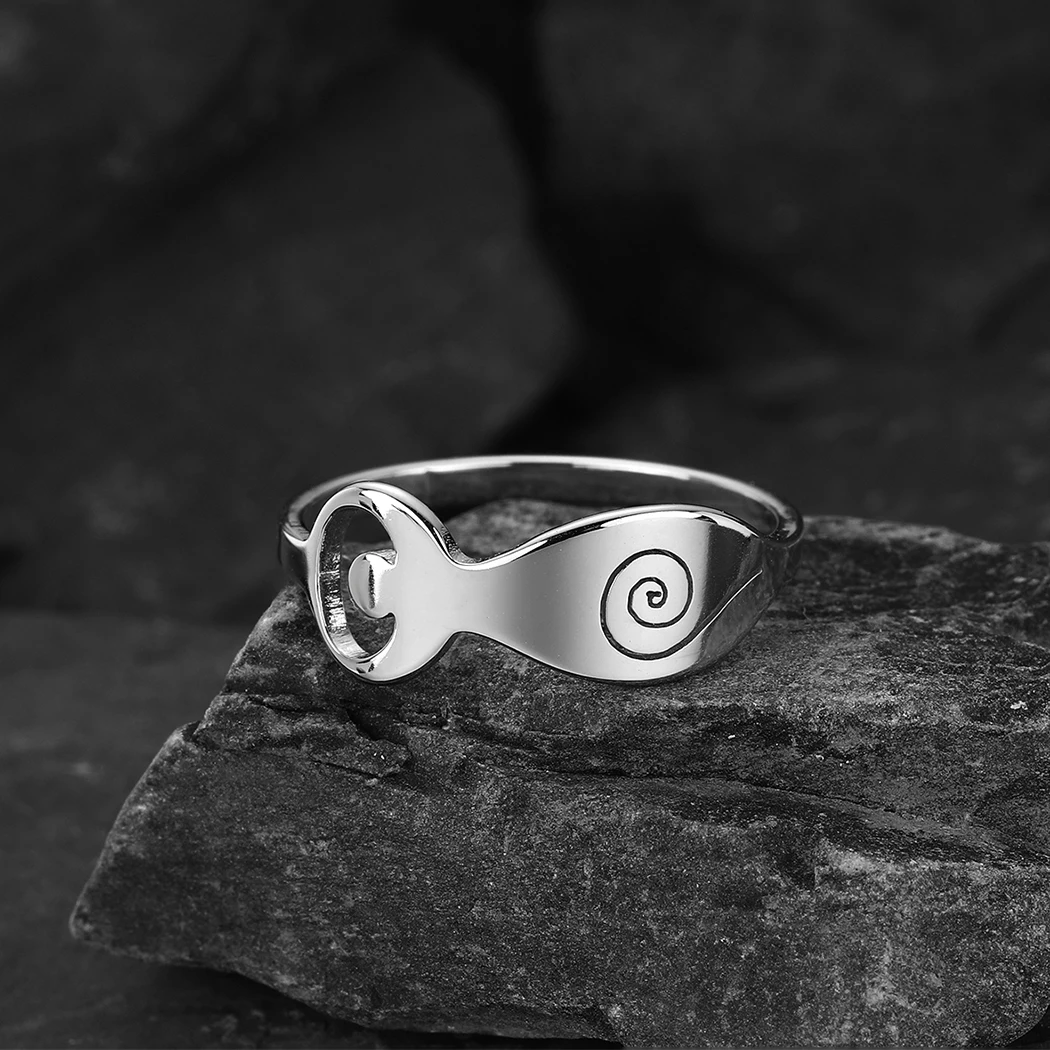 Chandler Stainless Steel Goddess Ring Mother Goddess Spirale Goddess Ring Female Symbol Wiccan For Mother Days Father Days