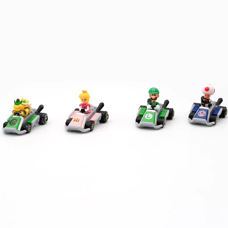 Super Mario Bros Kart Toy 8pcs Set Cute Game Figure Car Racing New Cartoon Karts Model Ornaments Home Decoration Children Gift